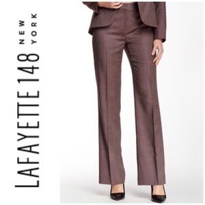 Lafayette 148 Brown Wool Menswear Dress Pants Size 4